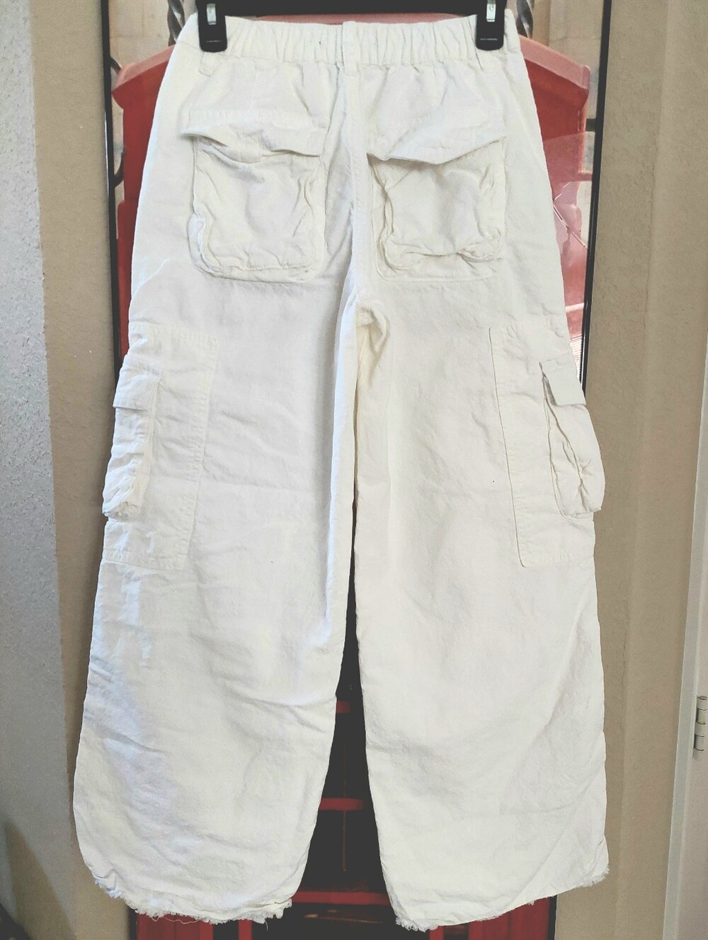 Forever 21 White Cargo Button-Front Wide Leg Pants Size S - Picture 2 of 10
